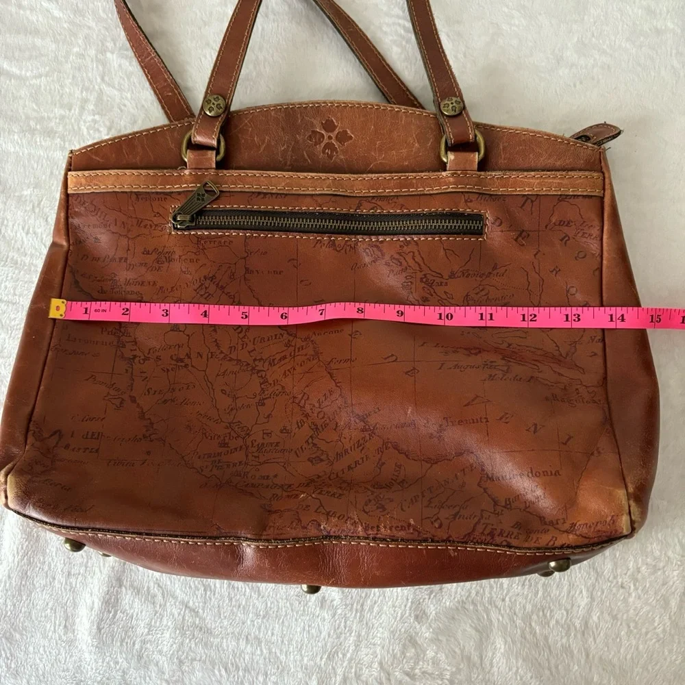 Patricia Nash Poppy World Map Print Tote Bag Purse
